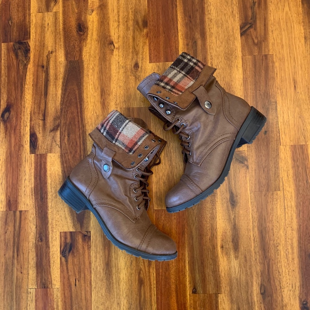 Brown ankle booties